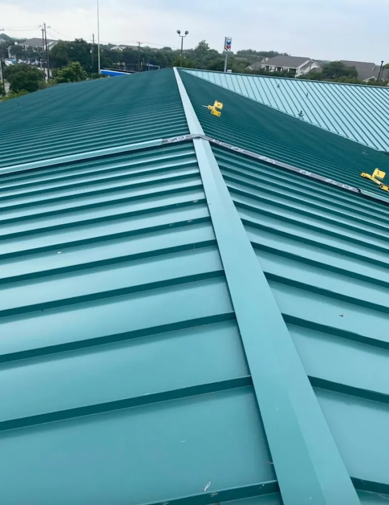 Green commercial metal roof ridge and valley for Metal Roof Repair in Hellertown